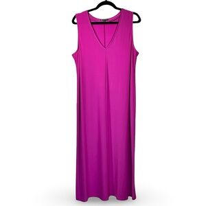 Franne Golde V-Neck Maxi Dress Size XL Luxe Bright Travel Minimalist‎ Resort